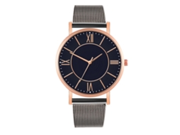 Reloj De Moda Para Parejas Con Correa De Malla Dial Redondo Cuarzo Unisex