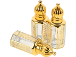 Frascos de perfume de vidro de 6ml, conjunto de 3 unidades, frascos vazios e recarregáveis.