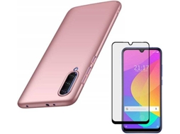 Kit Capa e Película Vidro 5D Full Cover Xiaomi Mi A3 SlimShield Rosa