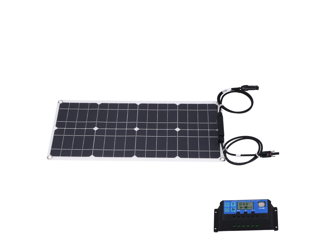 Laxiscreed Painel Solar Monocristalino 25w Compatível Com Controlador De 30a Para Autocaravanas