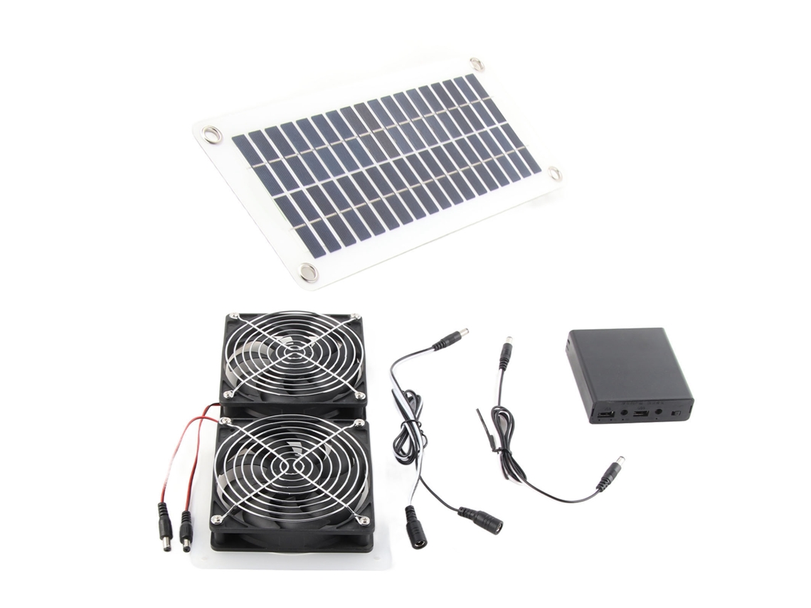 Kit Ventilador Solar 50w com Painel para Estufa Galinheiro