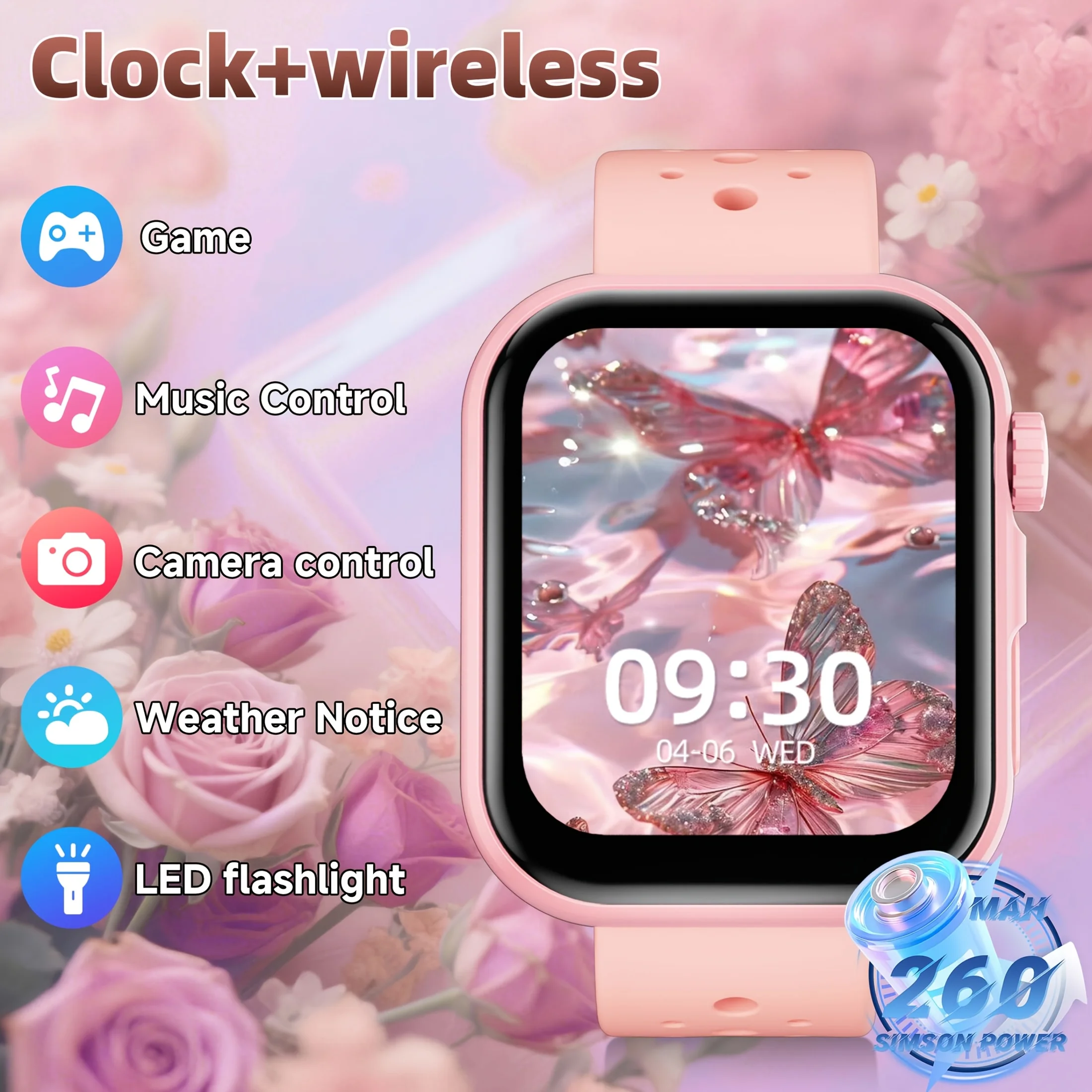 (rosa) Novo Smartwatch Multifuncional, Compatível Com Chamadas Sem Fio