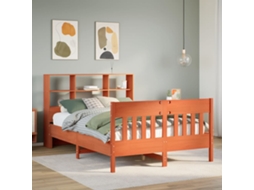 Vidaxl Cama Sem Colchão 140x200 Cm Madeira Pinho Maciça Castanho-mel