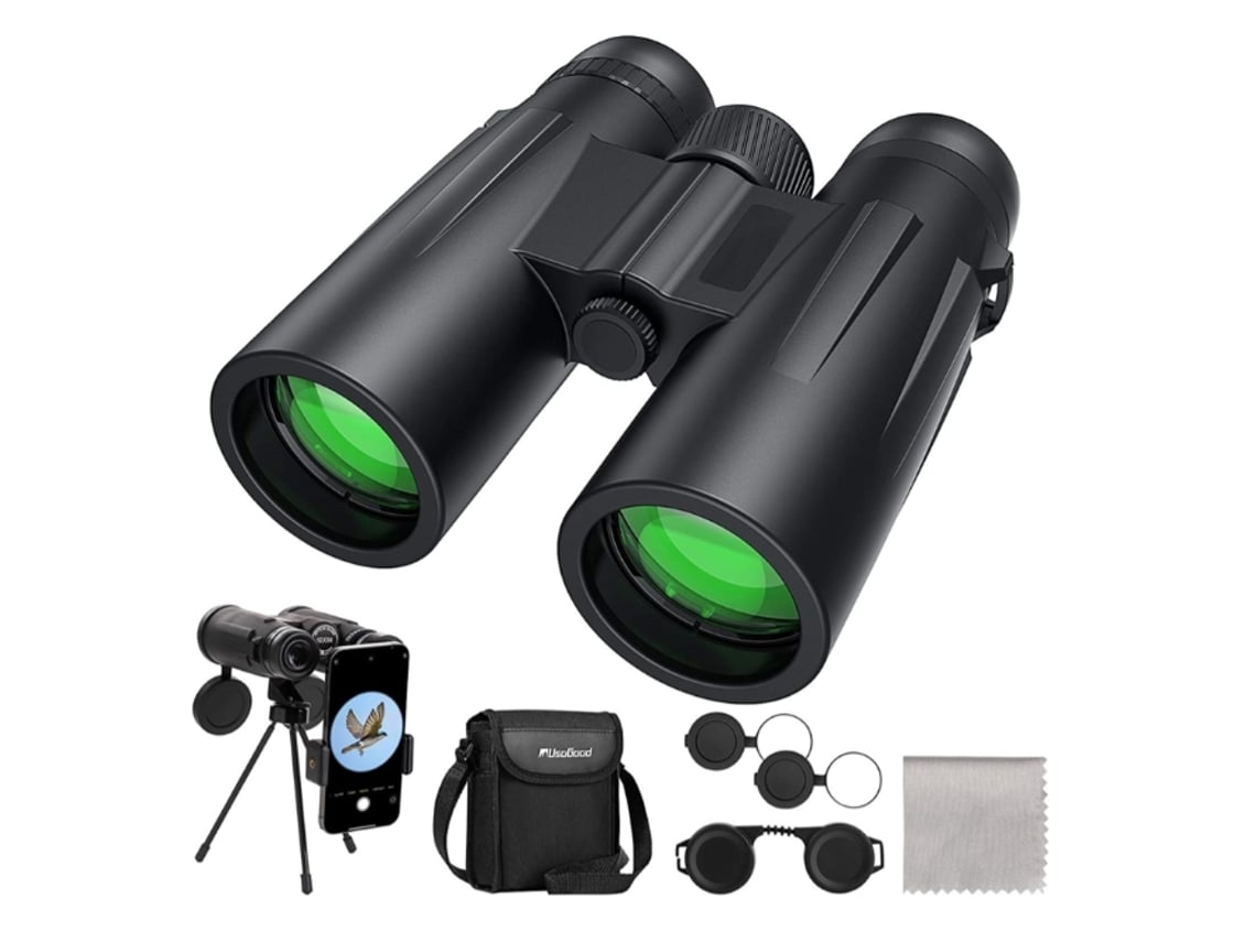 Binóculos 12 X 42 para Adultos com Tripé Binóculos À Prova Dágua para Observação de Pássaros Caminhadas Viagens Adaptador Binocular USHION