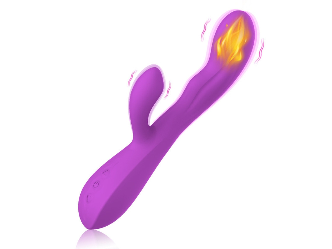 Vibrador de Coelho com 10 Modos e Função de Aquecimento para Mulheres Roxo YIZHOOD