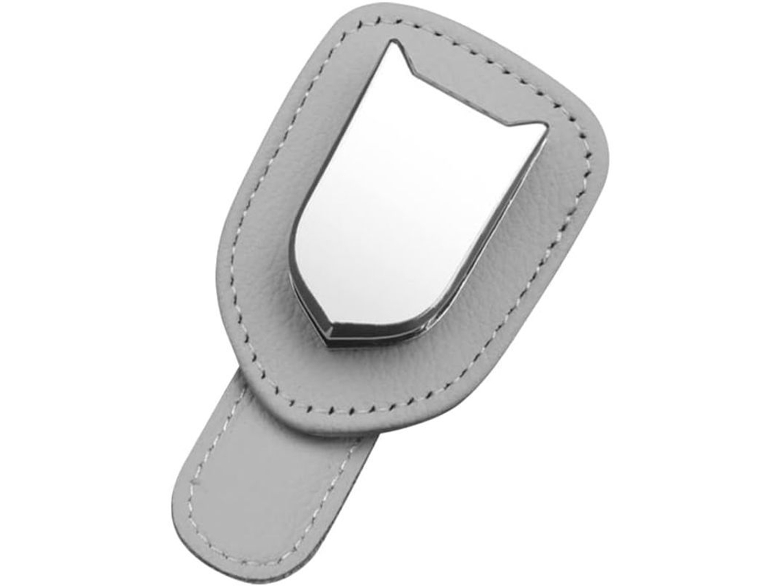 Marco Para Óculos Com Clip Para Visera De Carro, Óculos De Sol, Material De Alumínio E Couro, Cinza