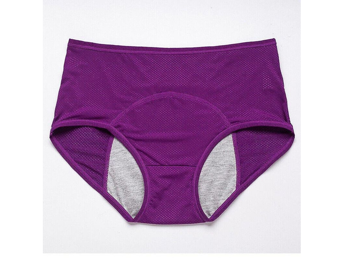 2026-roupa Interior Antifugas Para Mulheres Com Incontinência, Calcinhas Protectoras Leakproof Tamanhos L-8xl 6xl Morado