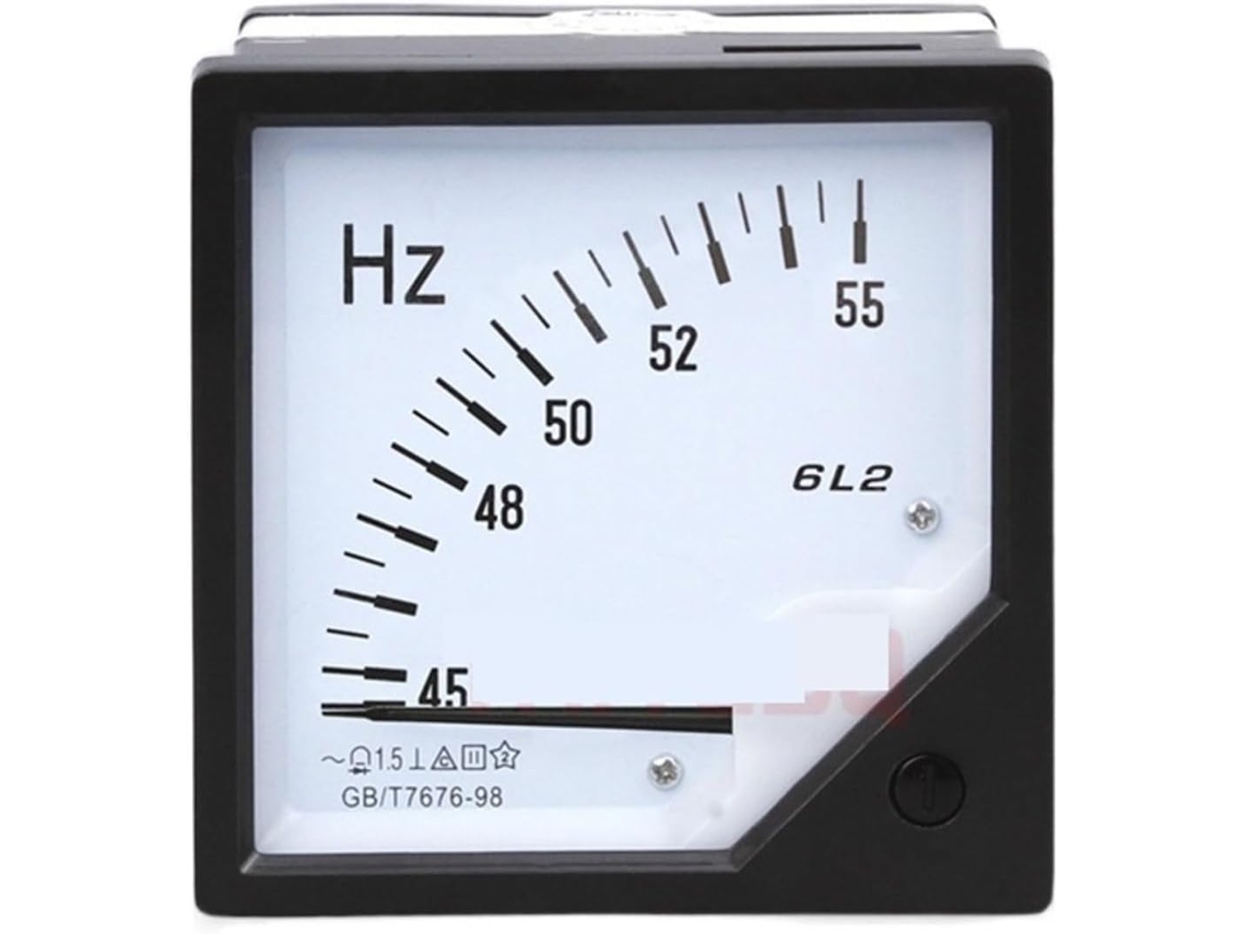 Medidor De Frequência Analógico Ac 6l2 Com Ponteiro, Painel, 45-55hz, 55-65hz, Ac100v 220v 380v, 1 Unidade Cor 45hz 55hz