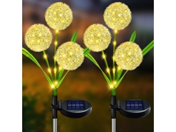 Conjunto de 2 Luminárias Solares para Jardim, Externas com Design de Dente de leão AQUAFORGE