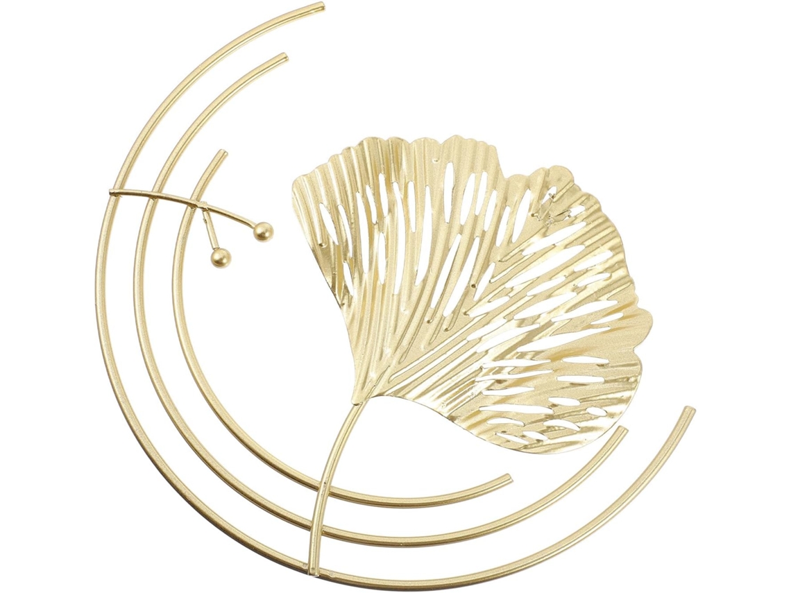 De Parede Em Ferro Forjado Dourado Com Folhas, Ornamento De Parede Para Sala De Estar E Quarto, Design Metálico Para Gokoco