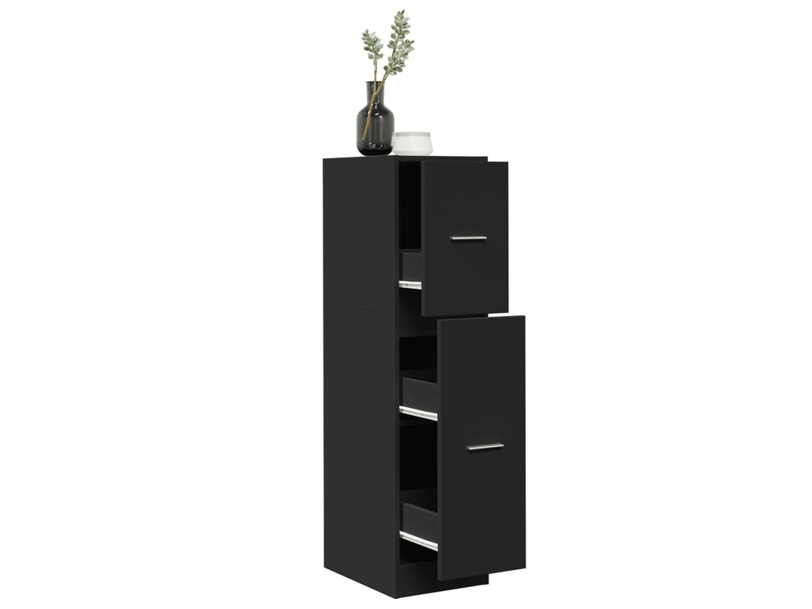Vidaxl Armário Boticário 30x41x118 Cm Derivados De Madeira Preto