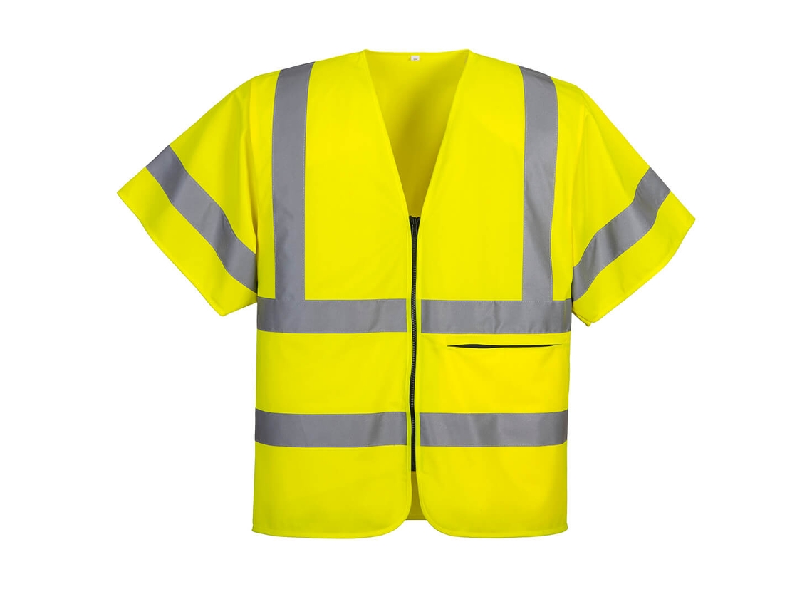 Colete De Meia Manga Com Zíper Visibilidade E Conforto / Amarelo / L Portwest