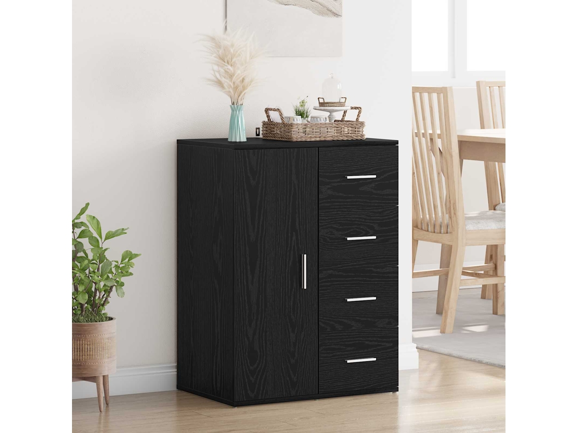 Vidaxl Buffet Carvalho Preto 59 X 39 X 80 Cm Madeira Processada