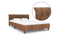 Vidaxl Estrutura De Cama 140x200 Cm Camurça Artificial Castanho