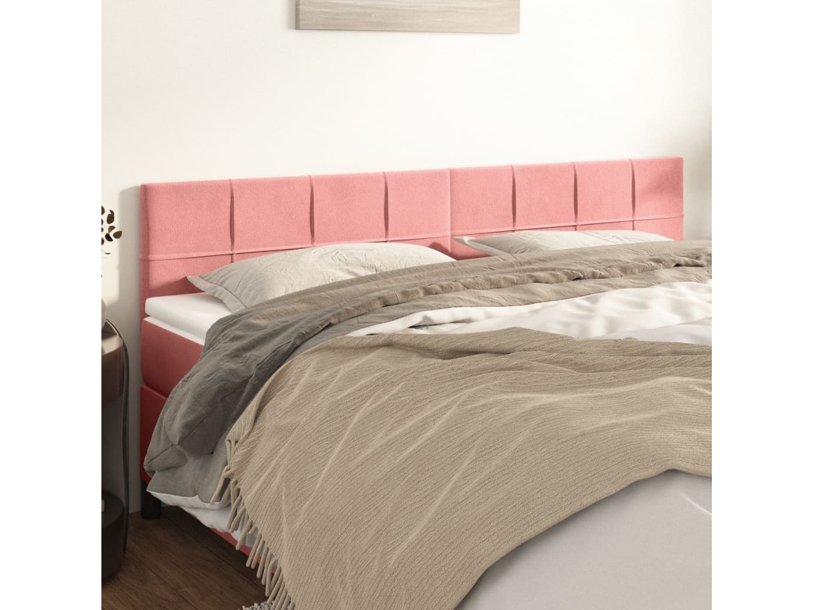 Vidaxl Cabeceiras Rosa 180x5x78/88 Cm Veludo