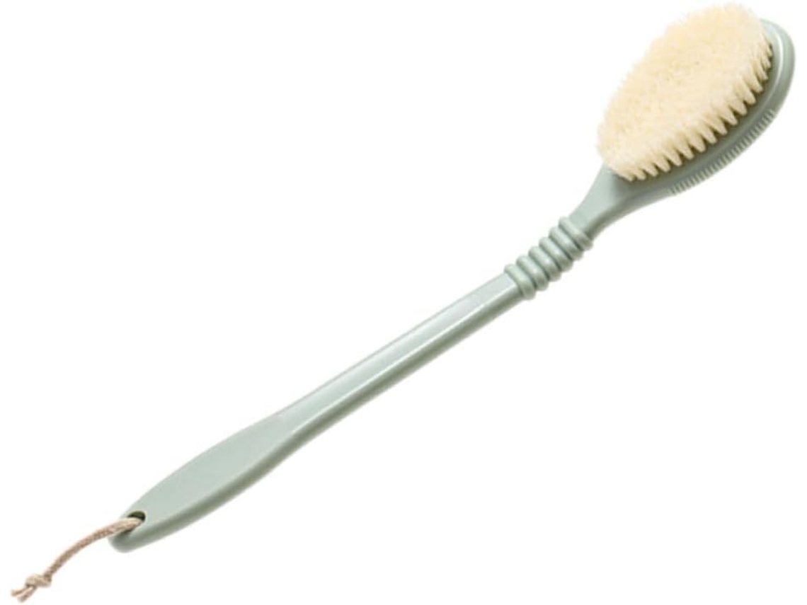 Escova Esfoliante Corporal Vicasky Com Cabo Longo Verde E Cerdas Macias De Nylon, Para Esfoliação Diária Da Pele E