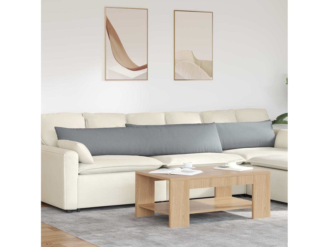 Vidaxl Travesseiros De Sofá 2 Unid. Tecido Cinzento-claro 200 X 40 Cm
