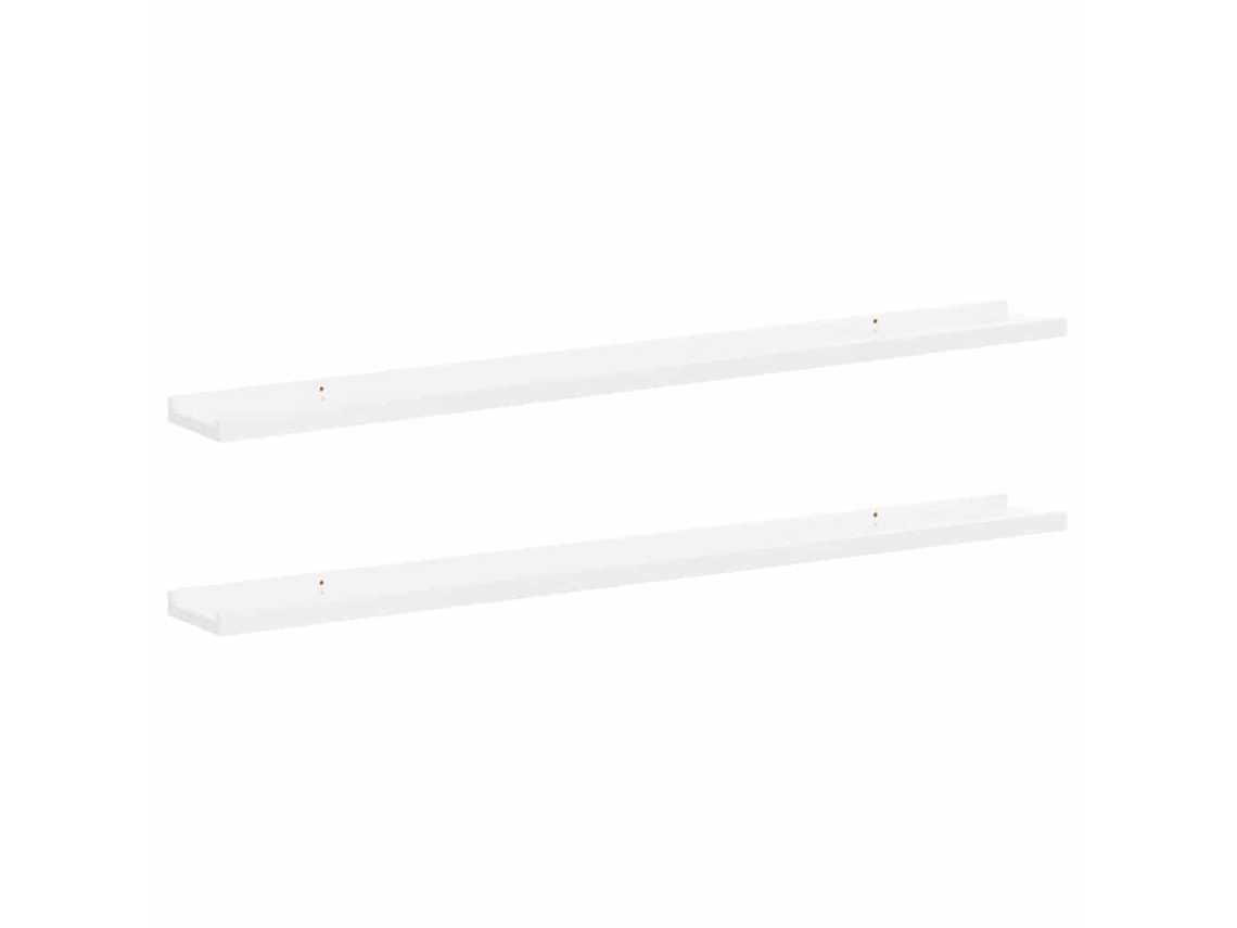 Prateleiras de Parede 2 Pcs 100x9x3cm Branco Brilhante MAISON EXCLUSIVE