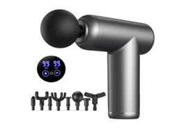 Massageador portátil Brilvibera com 8 cabeças de massagem, tela LCD sensível ao toque, relaxamento muscular elétrico.