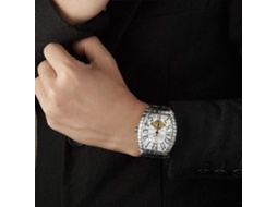 Lurelia Relógio Mecânico Masculino, Automático, Luminoso, Couro, Abs, Dourado E Preto