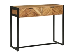 Vidaxl Aparador Castanho 90 X 35 X 75 Cm Madeira Sólida De Acácia