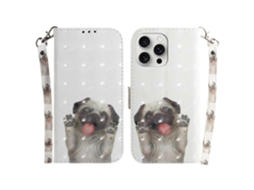 Capa Tipo Carteira Para Iphone 16 Pro Com Estampa 3d Em Couro