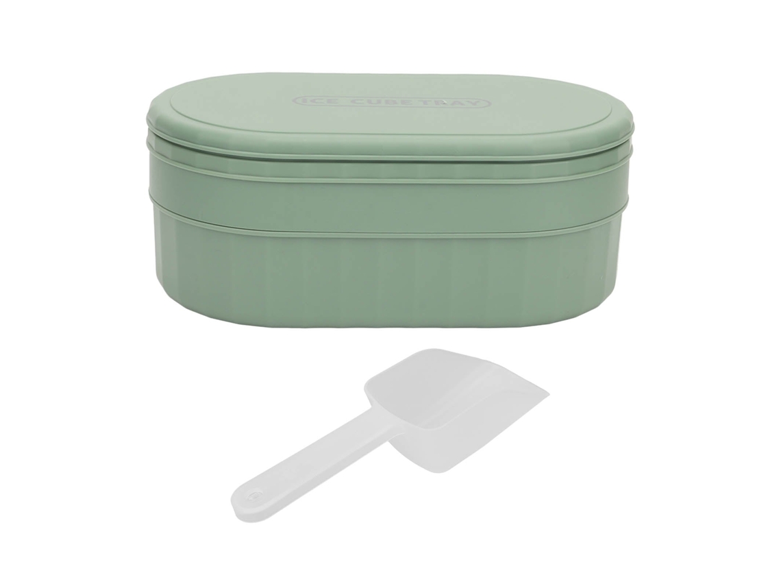 Eyf bandeja de Gelo Reutilizável com Tampa 36 Compartimentos Empilhavel Silicone Verde