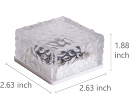 Luz Solar Em Formato De Cubo De Gelo, 2,8 X 2,8 X 2 Polegadas, Branco Quente Zeuxo
