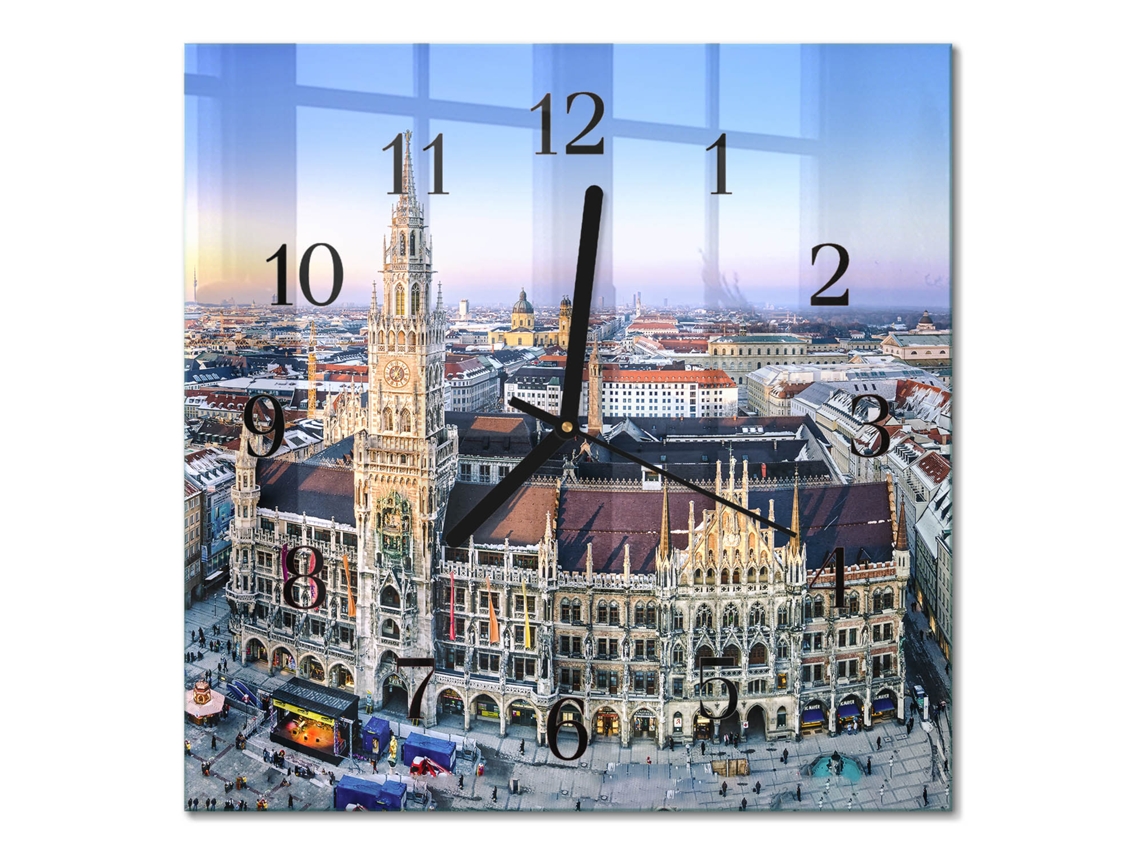 Relógio De Parede De Vidro Multicor Espelharte (30x30 Cm)