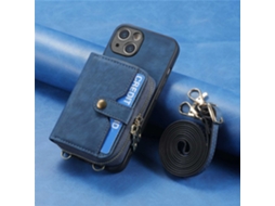 Lurelia Capa Carteira Com Zíper Para Iphone 16pro, Azul