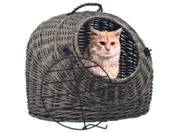 Vidaxl Transportadora P/ Gatos 60x45x45 Cm Salgueiro Natural Cinzento