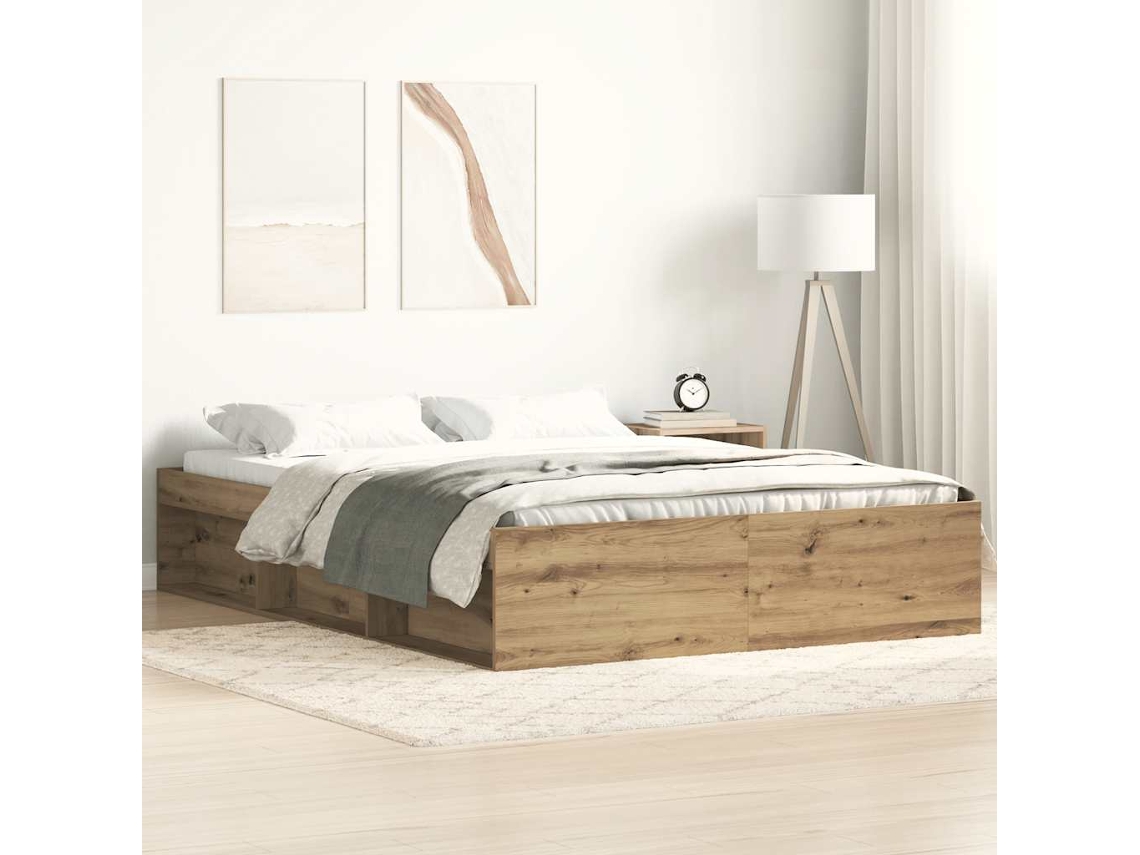 Estrutura De Cama Sem Colchão 120x190 Cm Carvalho Artesanal