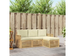 Vidaxl Conjunto De Sofás Para Exterior 4 Unid. Branco E Creme
