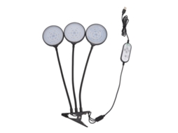 Rebe-lâmpada De Crescimento De Plantas Led 45w Com 3 Cabeças Clip E Alimentação Usb Para Plantas Suculentas Interiores