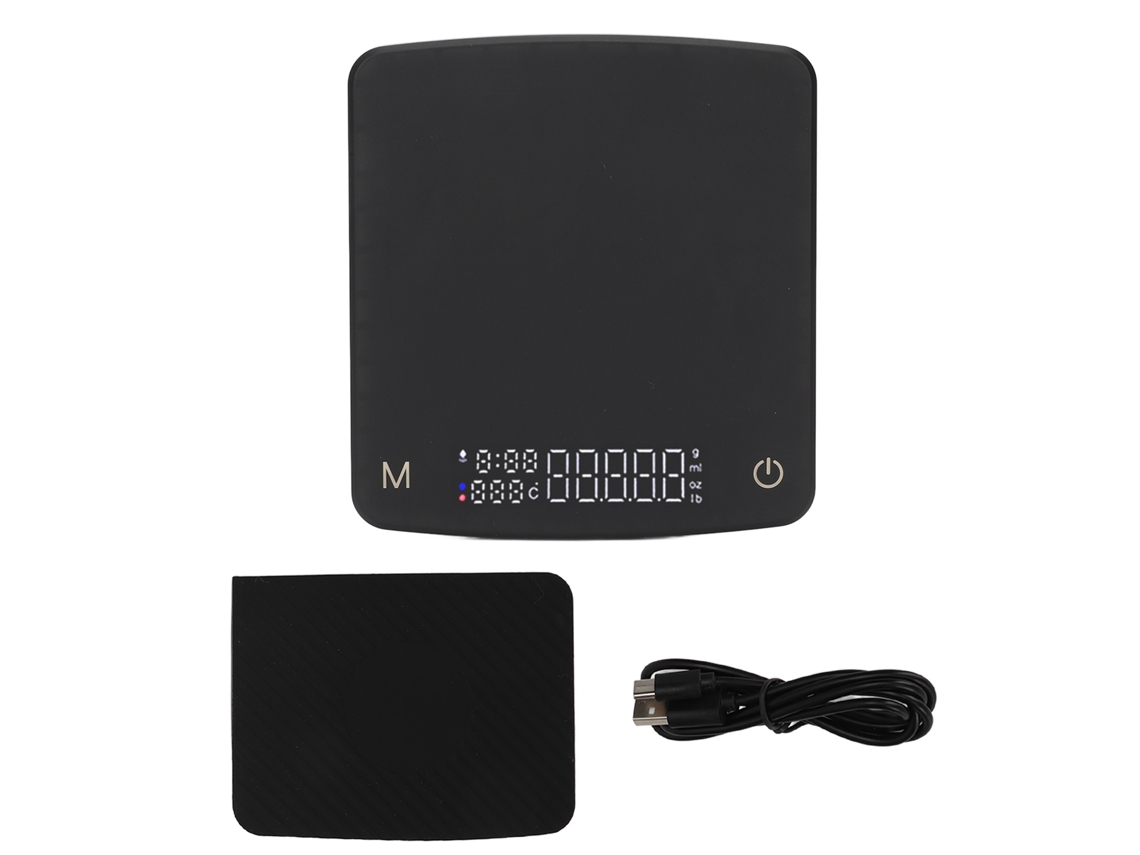 Balança Digital Para Café E Cozinha, Capacidade E Precisão 500g / 0,01g, Temporizador Integrado, Recarregável Por Usb