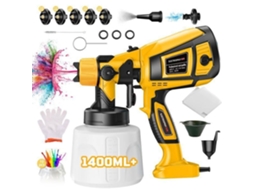 Pistola de Pintura com 5 Bicos 3 Modos 850W Reservatório 1400ml S/MARCA