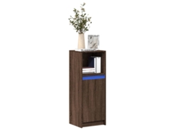 Aparador Com Luzes Led Derivados De Madeira Carvalho Castanho Lovely Home