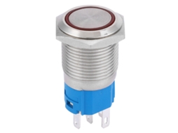 Interruptor Push Button De Metal 16mm Com Led 12v Vermelho Auto-reset 1no 1nc Para Modificação De Carros 5pin