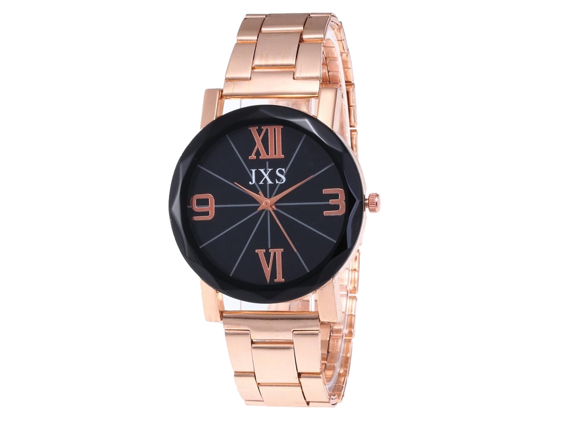 Relógio de Pulso de Quartzo com Pulseira de Aço Estilo Simples Dial Redondo J41 1