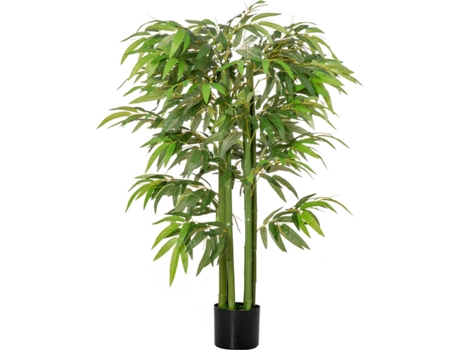 Planta Artificial HOMCOM Bambú (Verde - 140 cm)
