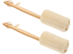 Lurelia Conjunto De 2 Buchas Vegetais De Banho Para Duche, Bucha Natural, Cerdas Macias E Pega Ergonómica
