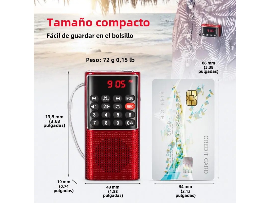 Mini Rádio de Bolso Portátil/reprodutor de Mp3 Portátil MDUG
