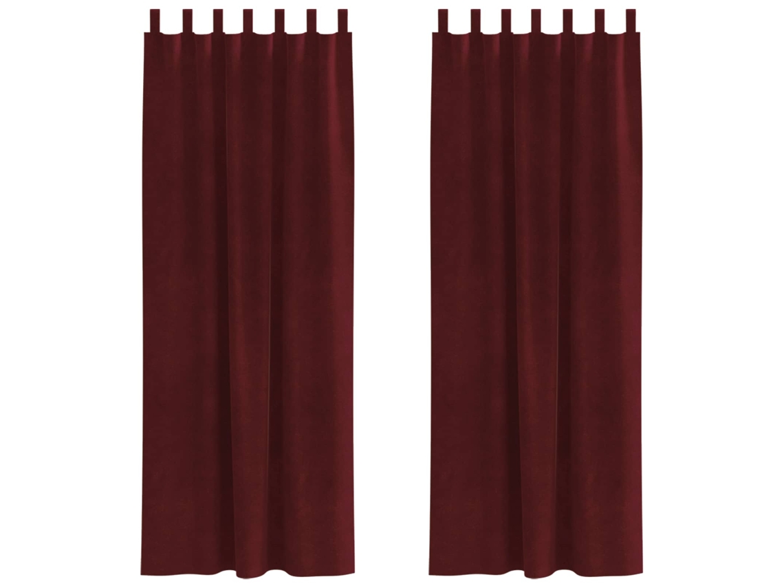 Maison Exclusive - Cortinas Opacas 2 Unid. Vinho Vermelho 140 X 245 Cm Veludo