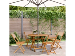Vidaxl 5 Pcs Conjunto Jantar Jardim Tecido/madeira Cinza-acastanhado