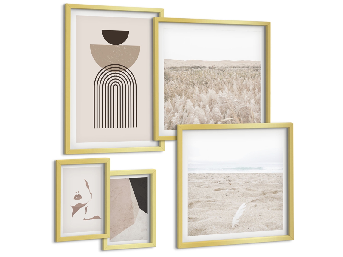 Conjunto De Pinturas Abstrações Estilosas Paisagens Espelharte (5 Peças)