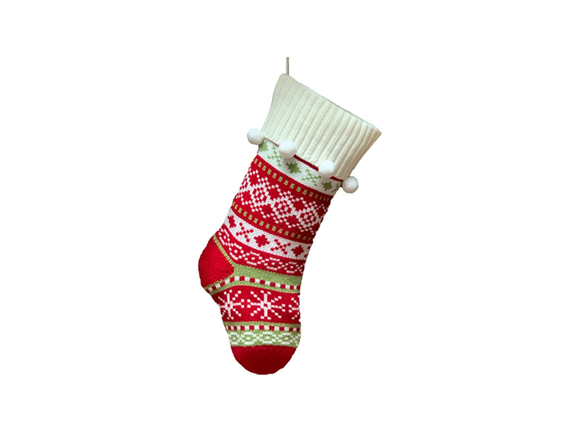 Meias De Natal Tricotadas Tamanho 48x26 Cm
