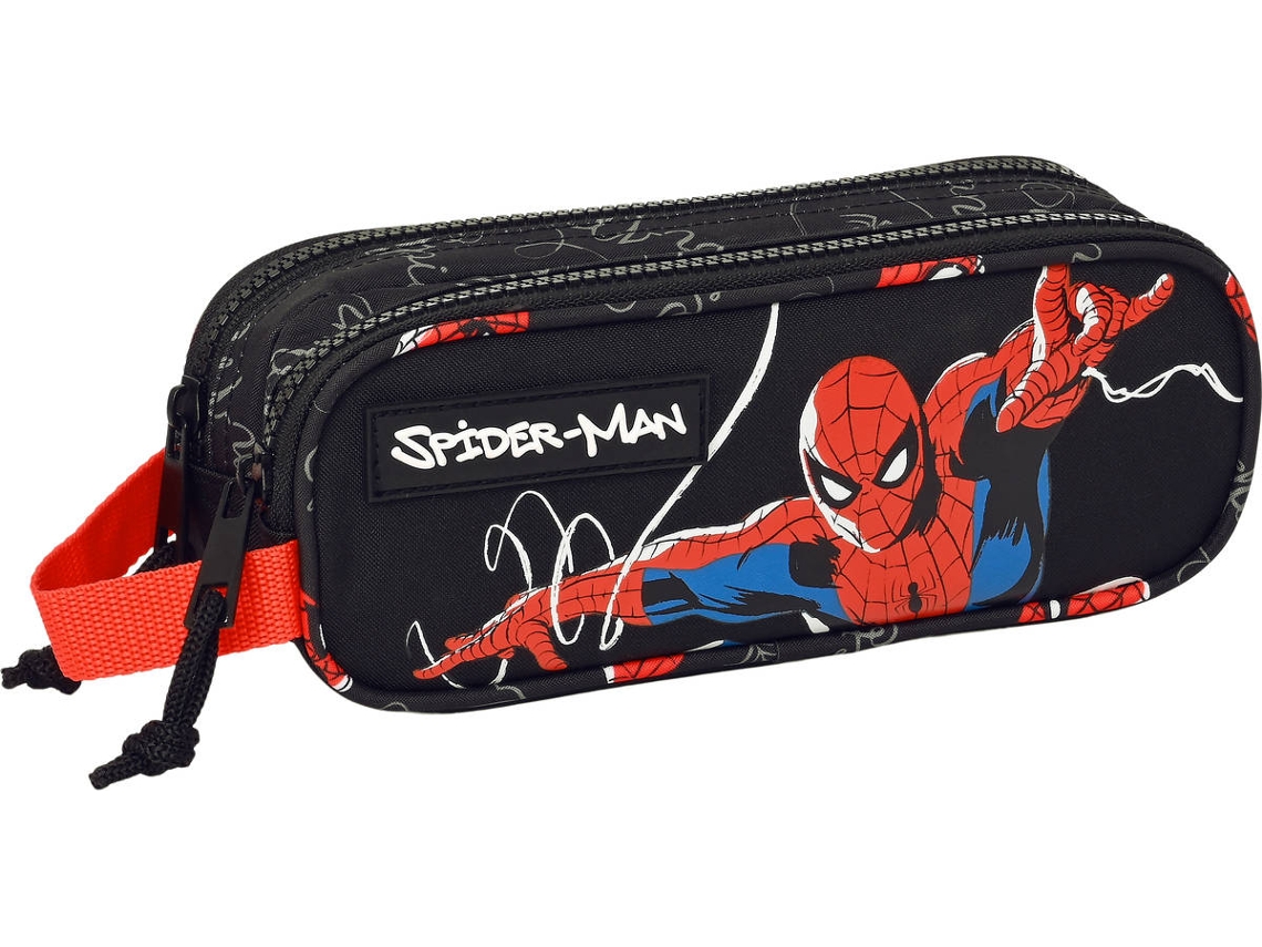 Estojo Duplo SPIDERMAN Hero Preto (21 x 8 x 6 cm)
