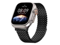 Bracelete Para Apple Watch 46/49/45/44mm - Aço Com 9 Esferas Magnéticas Preto