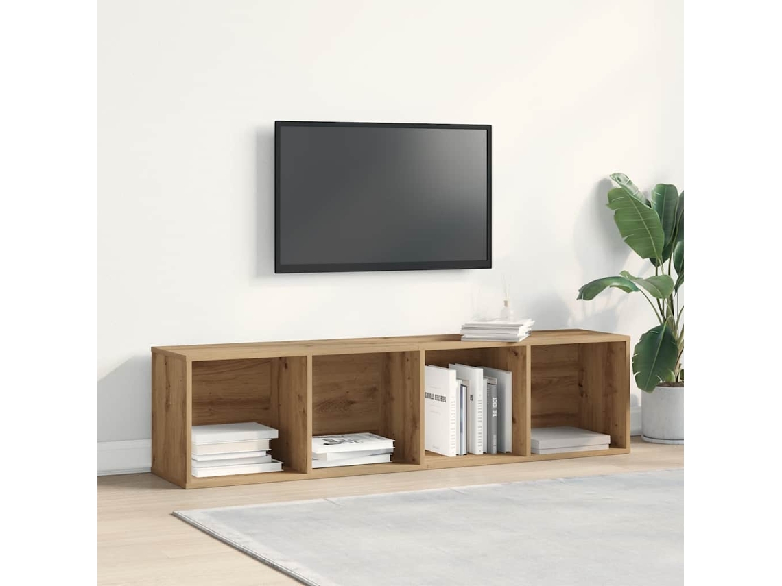 Vidaxl Móvel Tv Carvalho Artesanal 120x34x37 Cm Madeira Trabalhada