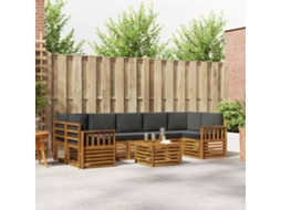 Vidaxl Conjunto De Sofás Para Exterior 8 Unid. Natural E Antracite